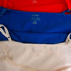 Lane Bryant size 18 - 20 cotton stretch Cami. Set of 3.  Red white and blue